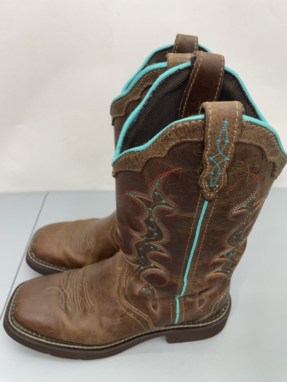 Justin Gypsy Raya Cowboy Boots Western Square Toe Distressed Brown Womens 7 - Picture 7 of 16